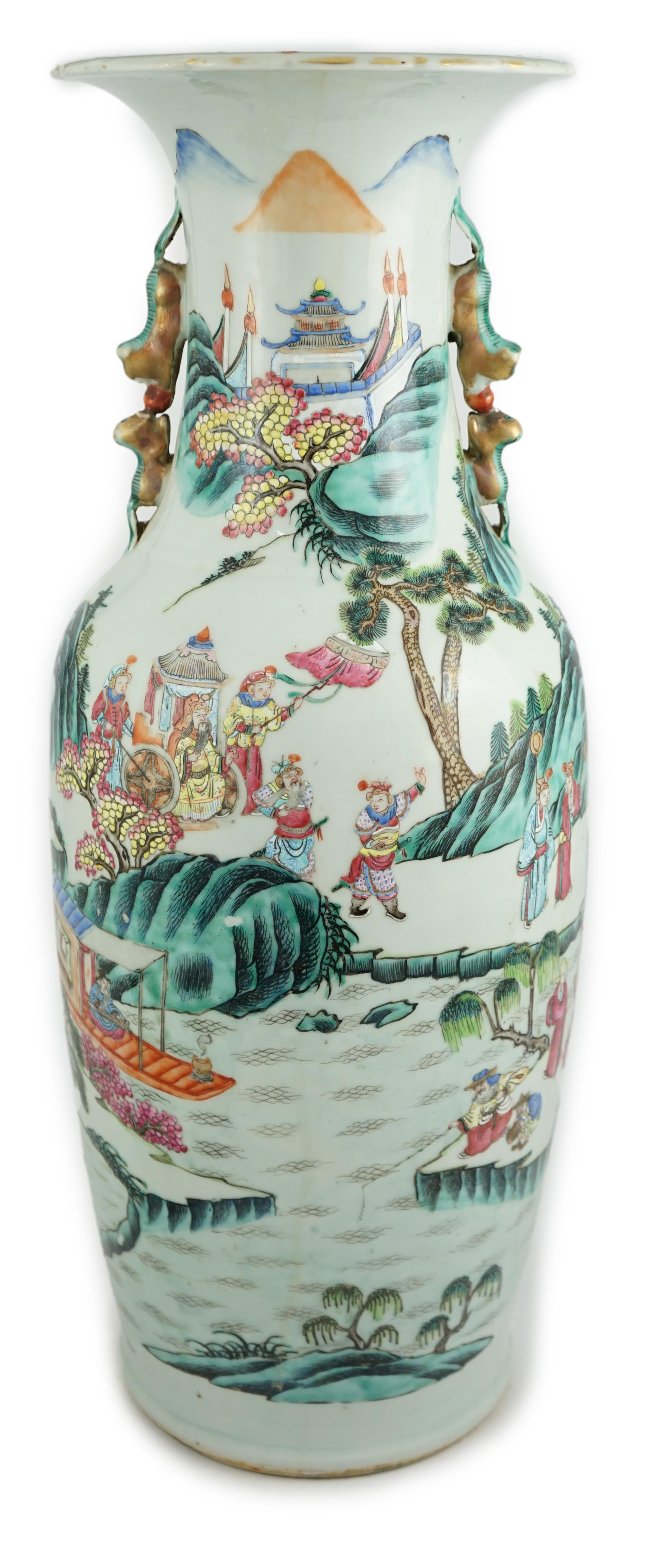 An impressive Chinese famille rose baluster vase, 19th century